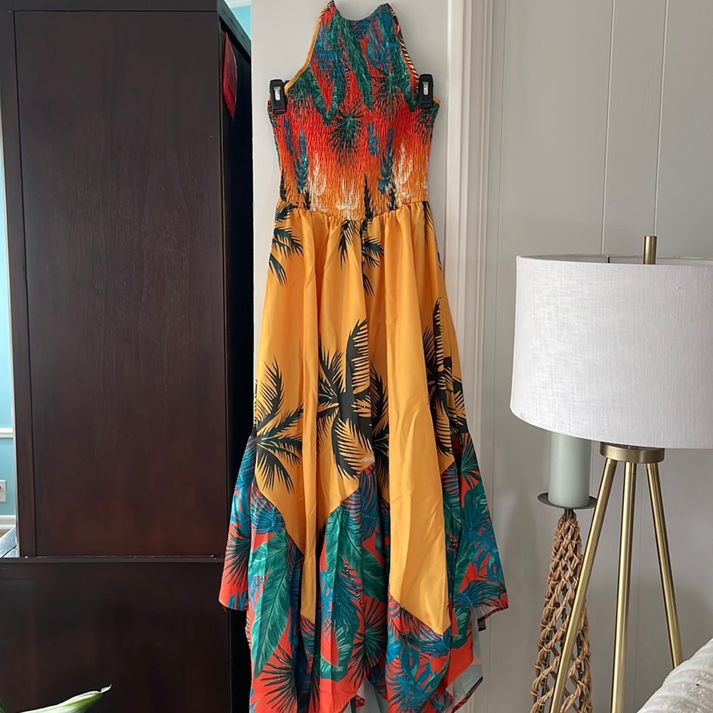 Tropical halter dress